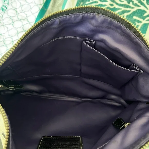 Coach Black and Gray Crossbody Purse or bag with Signature Pattern - Picture 9 of 12